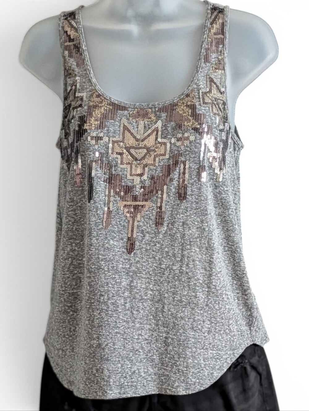 Express Sequins Aztec Womens Tank